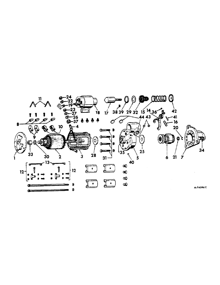 Схема запчастей Case IH 420 - (371) - ELECTRICAL SYSTEM, CRANKING MOTOR, DELCO-REMY (55) - ELECTRICAL SYSTEMS