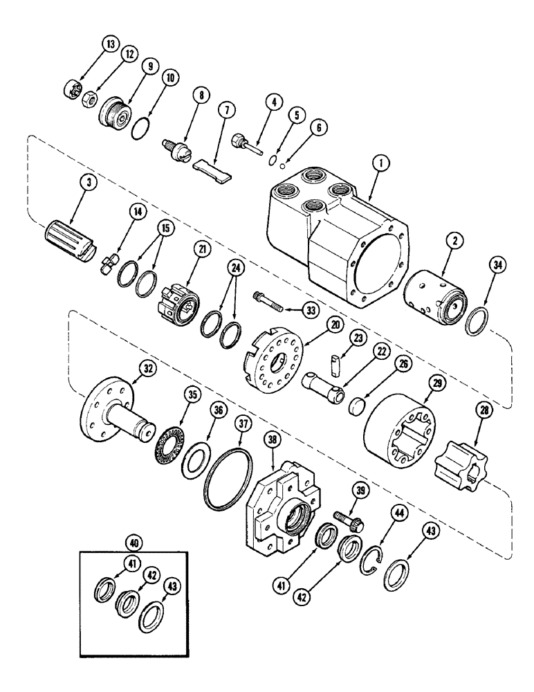 Схема запчастей Case IH 4890 - (5-150) - FRONT STEERING PUMP AND VALVE, P.I.N. 8860450 AND AFTER (05) - STEERING