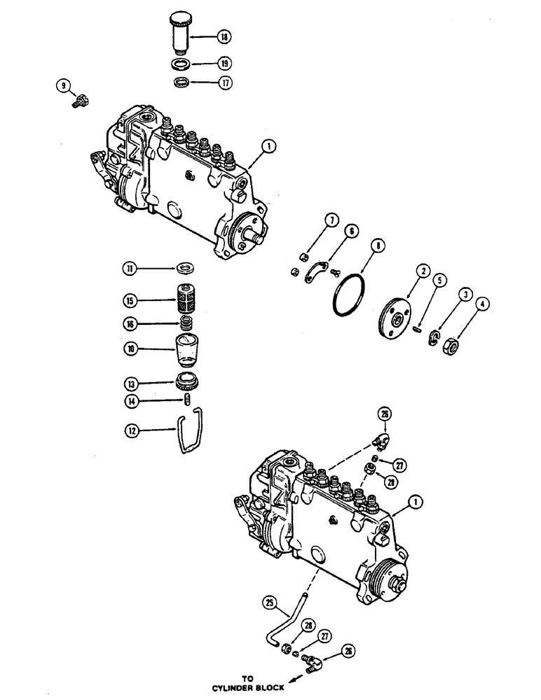 Схема запчастей Case IH 2390 - (3-56) - FUEL INJECTION PUMP, 504BDT, DIESEL ENGINE (03) - FUEL SYSTEM