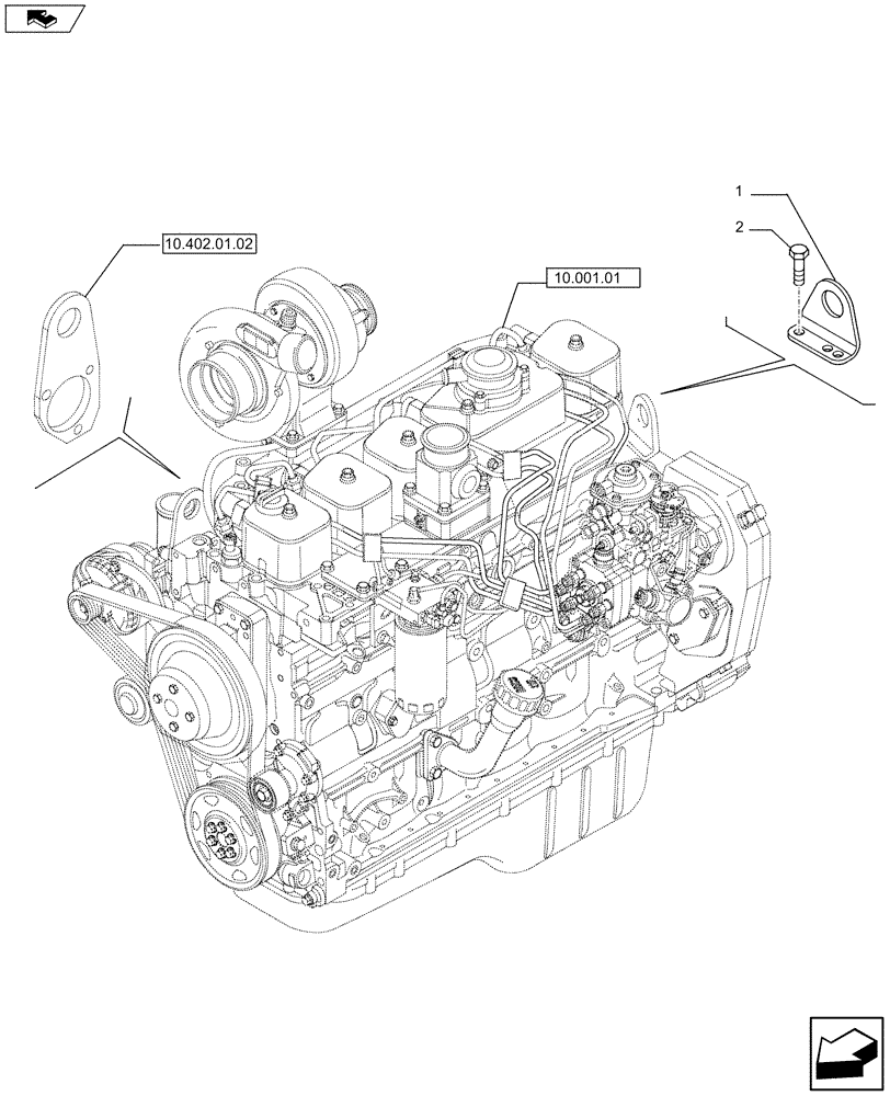 Схема запчастей Case IH F4GE9684B J605 - (10.012.04) - HOOKS - ENGINE (504035165) (10) - ENGINE