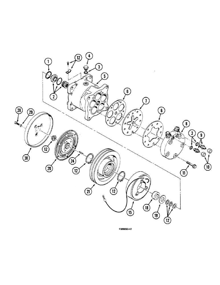 Схема запчастей Case IH 9150 - (9-108) - AIR CONDITIONING, COMPRESSOR ASSEMBLY (09) - CHASSIS/ATTACHMENTS