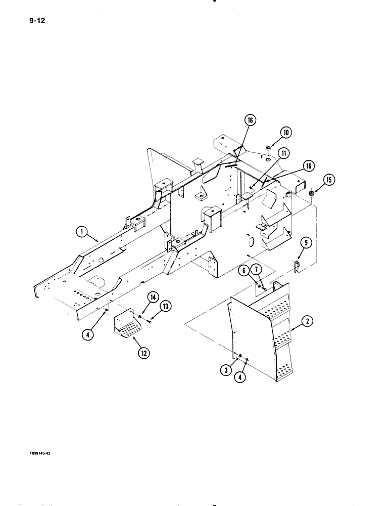 Схема запчастей Case IH 9110 - (9-12) - FRONT FRAME (09) - CHASSIS/ATTACHMENTS