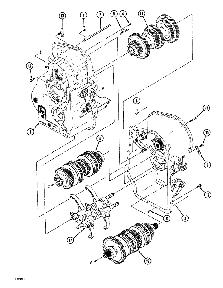 Схема запчастей Case IH 9270 - (6-042) - SYNCHROMESH TRANSMISSION ASSEMBLY OIL GUTTER, SHAFT ASSEMBLY & SHIFTER ASSEMBLY (06) - POWER TRAIN