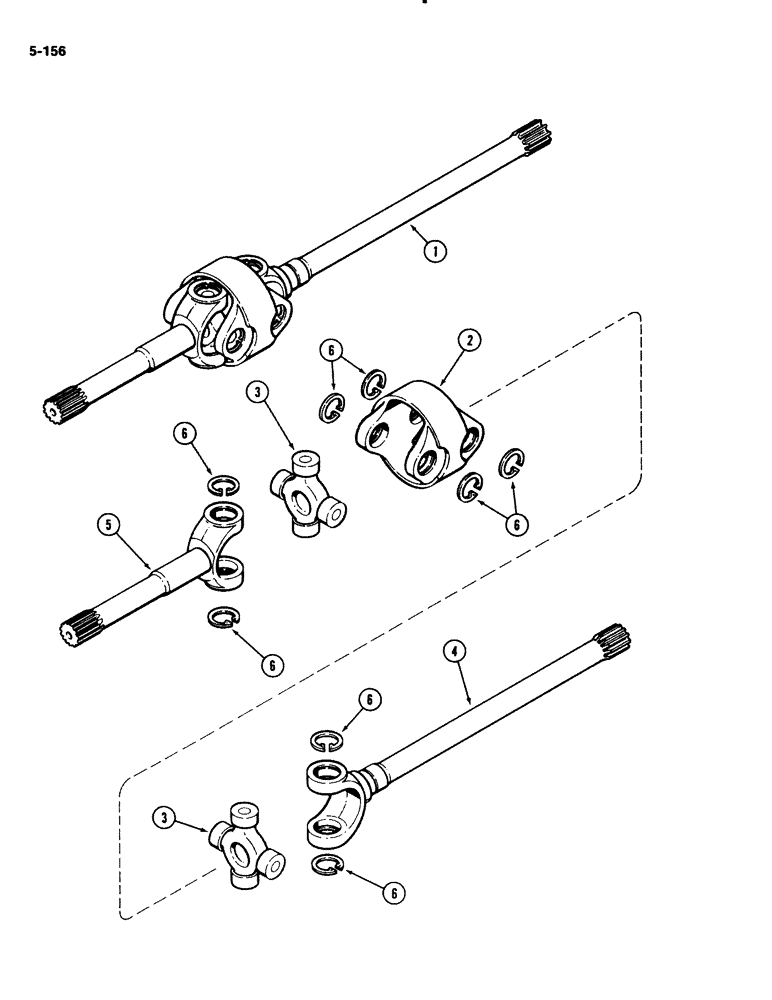 Схема запчастей Case IH 2294 - (5-156) - FRONT AXLE UNIVERSAL JOINT, MFD TRACTORS, CARRARO AXLE (05) - STEERING