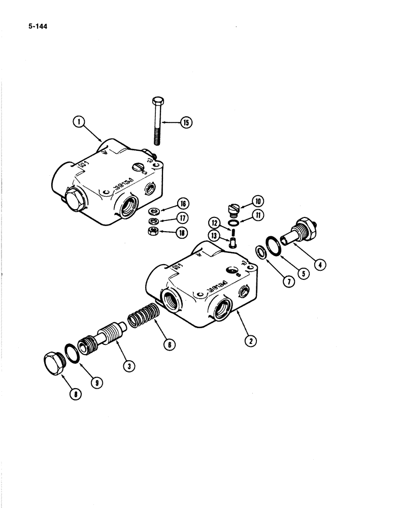 Схема запчастей Case IH 4894 - (5-144) - REAR STEERING PRIORITY VALVE (05) - STEERING