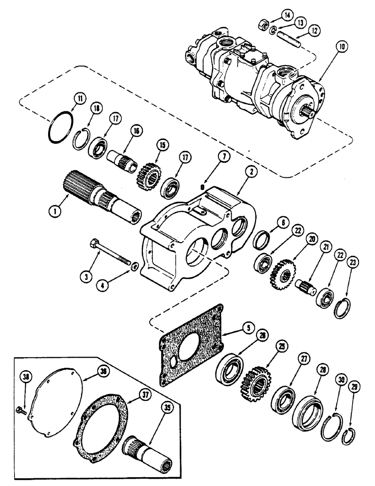 Схема запчастей Case IH 4690 - (8-242) - HYDRAULIC PUMP DRIVE (08) - HYDRAULICS