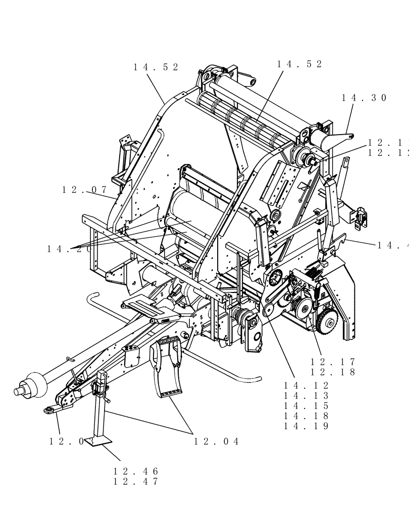 Схема запчастей Case IH RBX453 - (SECTION 12[RBX453]) - PICTORIAL INDEX, MAIN FRAME (00) - GENERAL