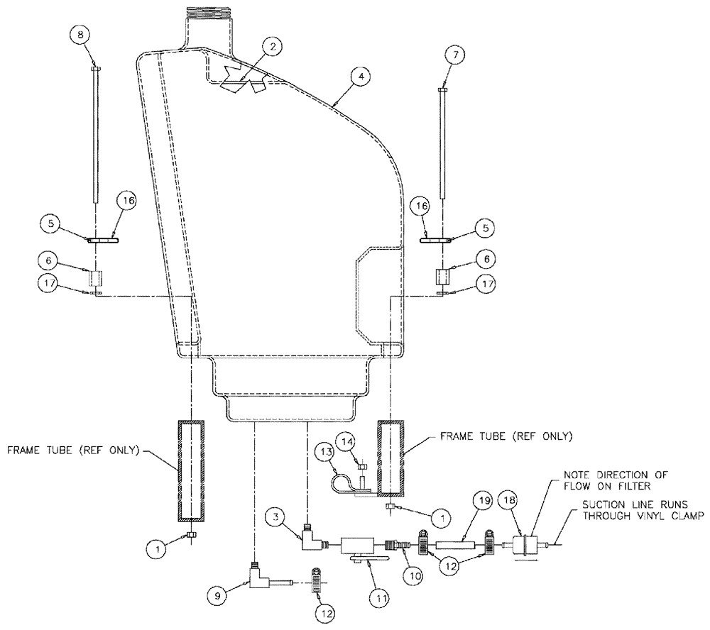 Схема запчастей Case IH 3185 - (04-006) - FUEL TANK GROUP Suspension & Frame