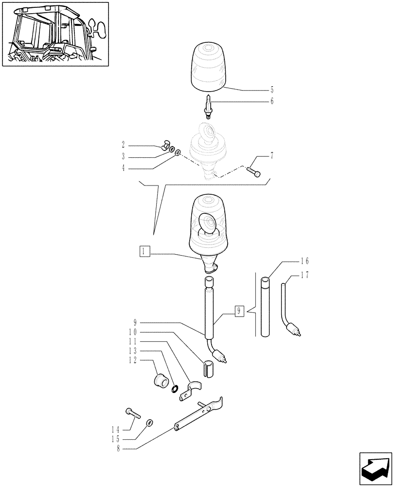 Схема запчастей Case IH PUMA 165 - (1.75.6/01) - (VAR.009-755) ROTARY BEACON (06) - ELECTRICAL SYSTEMS