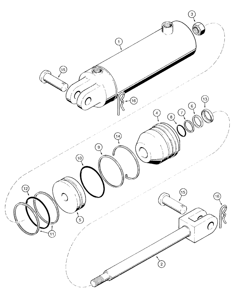 Схема запчастей Case IH 770 - (08-20) - TRANSPORT LIFT CYLINDER - 64412C91 (08) - HYDRAULICS