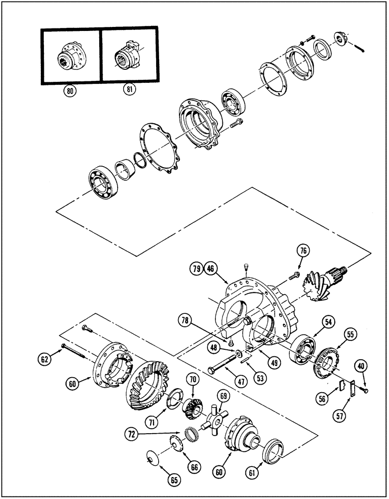 Схема запчастей Case IH 9250 - (6-099C) - DIFFERENTIAL,W/O LIMITED SLIP DIFFERENTIAL,RIGID PLANETARY AXLES,P.I.N. JEE0032778 & AFTER (CONTD) (06) - POWER TRAIN