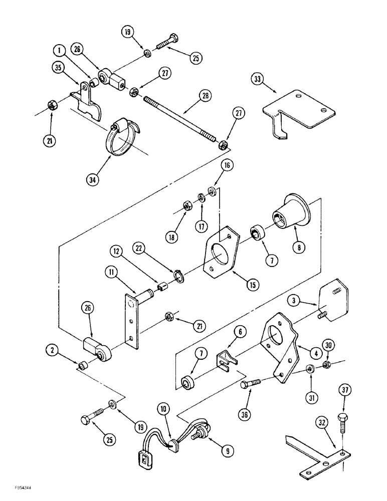 Схема запчастей Case IH 9350 - (4-84) - STEERABLE AXLE CONTROLS, AXLE POTENTIOMETER (04) - ELECTRICAL SYSTEMS