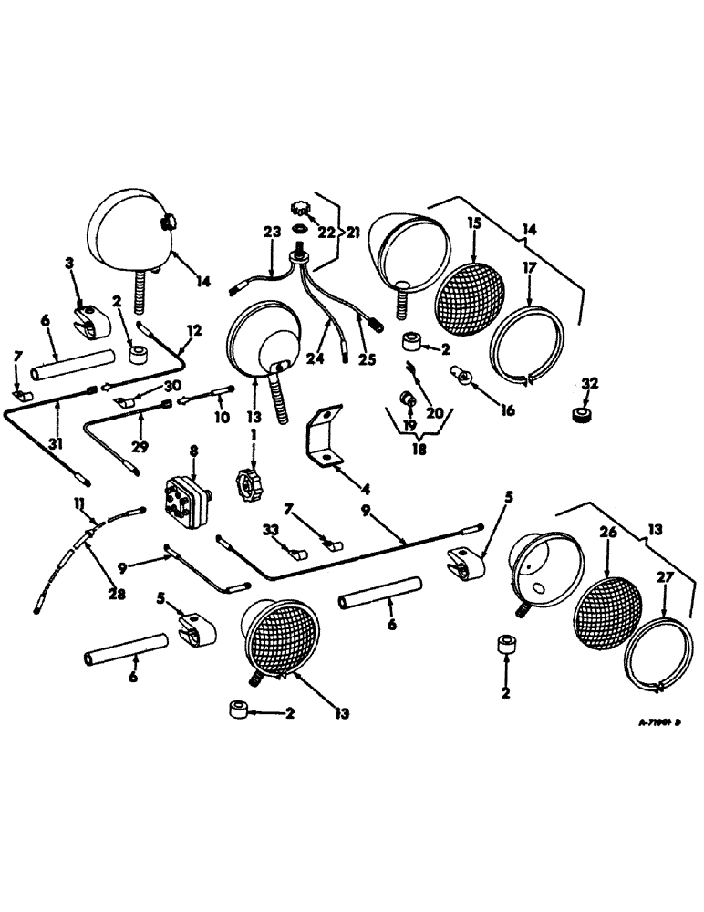 Схема запчастей Case IH 403 - (192) - LIGHTING PARTS, STANDARD S/N 1090 TO 1322 ATT. S/N 1089 AND BELOW (55) - ELECTRICAL SYSTEMS