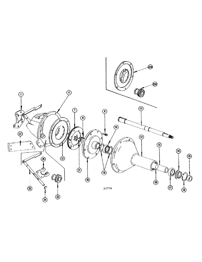 Схема запчастей Case IH 660 - (266) - CLUTCH SHAFT AND HOUSING 