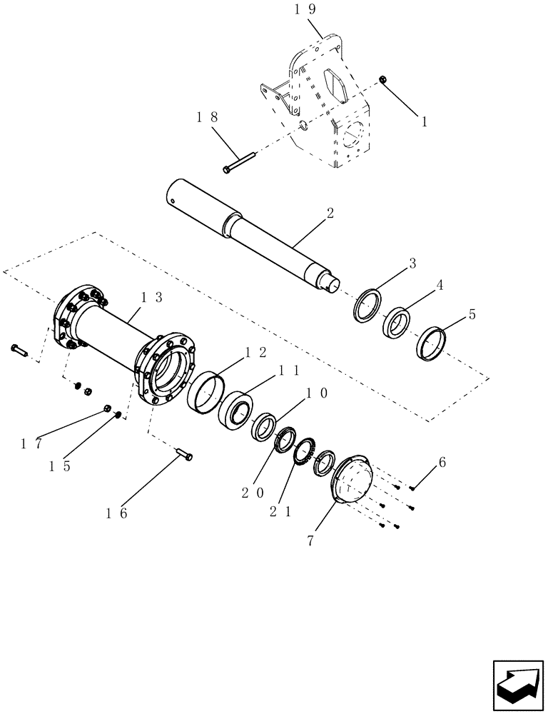 Схема запчастей Case IH ADX3380 - (D.13.B[09]) - REAR DUAL HUB/SPINDLE (ASN CBJ0005319) D - Travel