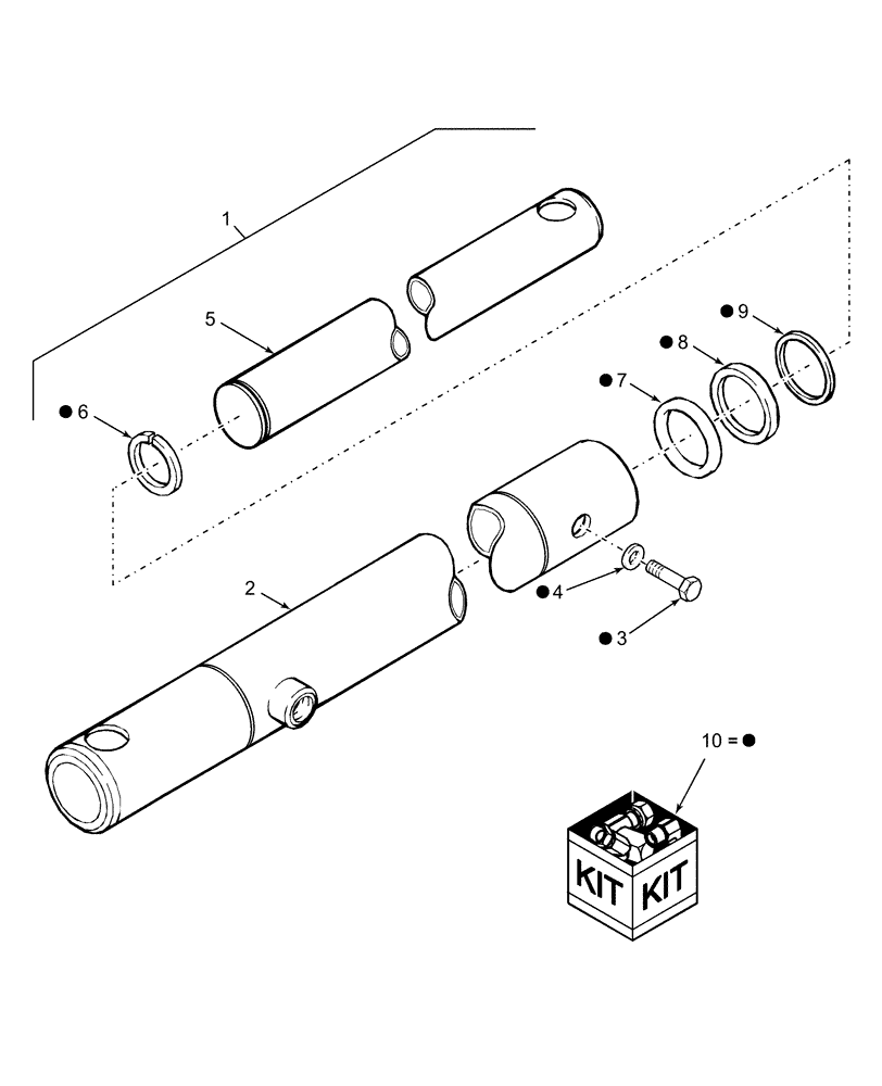 Схема запчастей Case IH 2020 - (20.07C[1]) - REEL LIFT SLAVE CYLINDER, BPIN CBJ020205 [INCLUDES ALL HAJ PINS] (35) - HYDRAULIC SYSTEMS