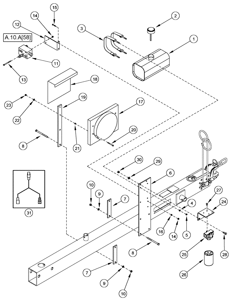 Схема запчастей Case IH 1200 - (B.90.A[01]) - HYDRAULIC PUMP KIT ATTACHMENT, 6 & 8 ROW RIGID TRAILING (BEFORE 04/2002) B - Power Production