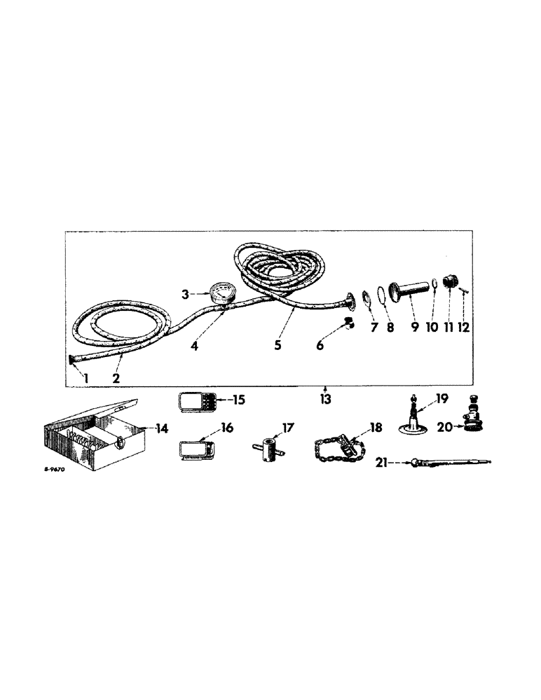 Схема запчастей Case IH 450-SERIES - (412) - ATTACHMENTS, PNEUMATIC TIRE PUMP, SCHRADER, SPECIAL Attachments