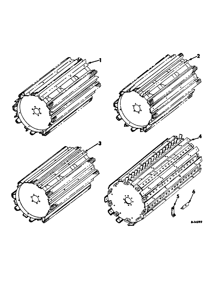 Схема запчастей Case IH 914 - (21-10) - THRESHING CYLINDER AND CONCAVE, SPECIAL CYLINDER BARS (14) - THRESHING