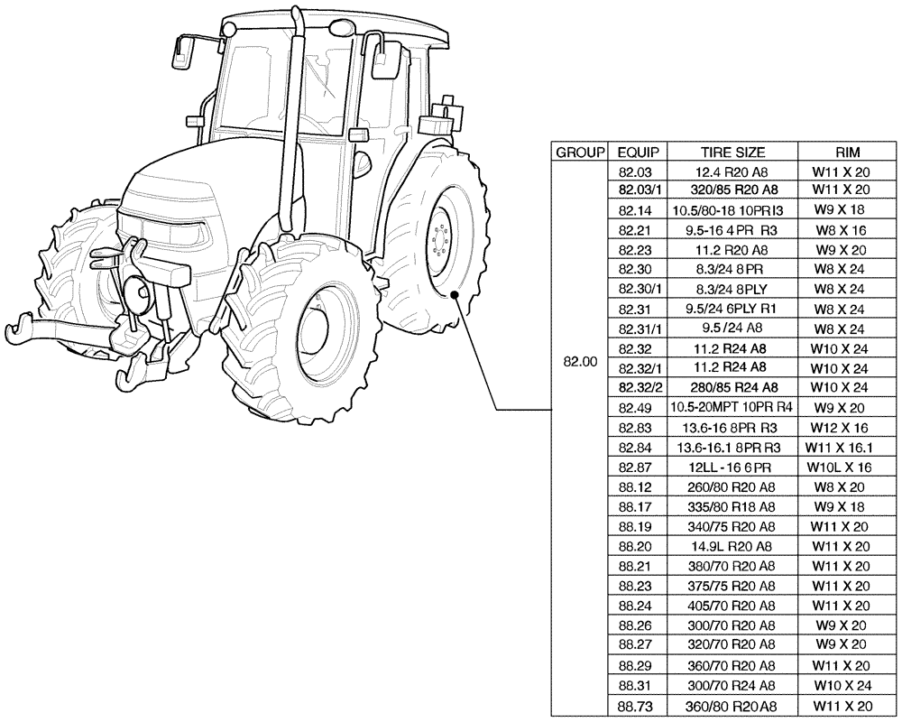 Схема запчастей Case IH JX1085C - (SEC. 11[02]) - TRACTION (00) - GENERAL
