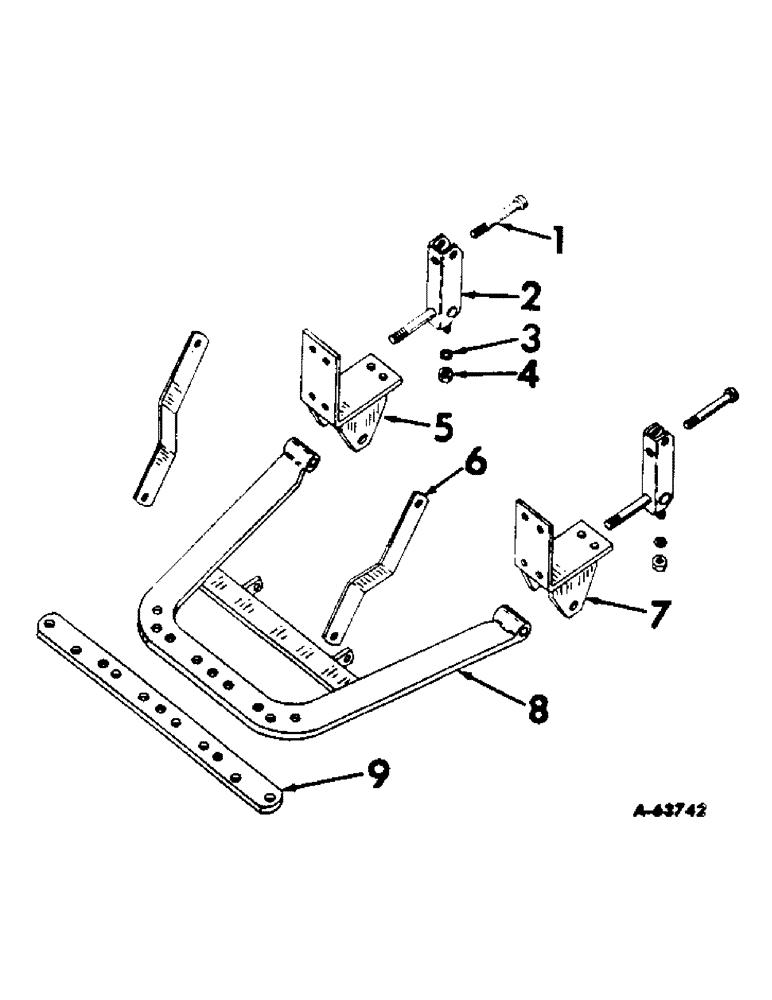 Схема запчастей Case IH 460 - (197) - DRAWBARS & HITCHES, FIXED DRAWBAR, INTERNATIONAL 460 SERIES GROVE TRACTORS Drawbar & Hitches