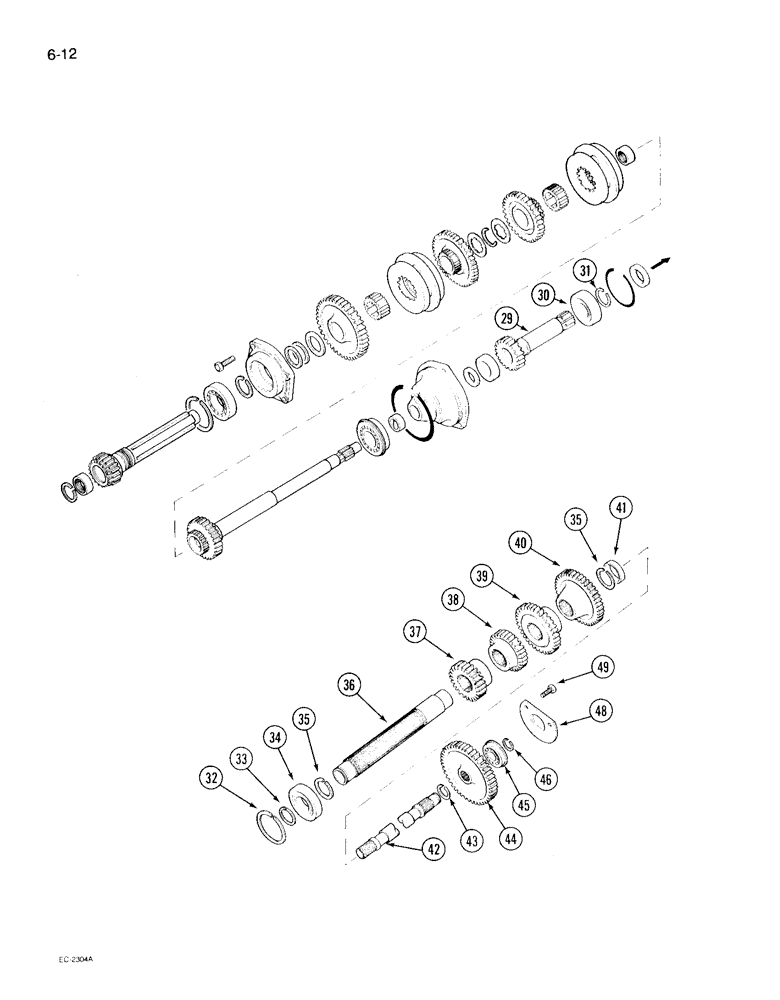 Схема запчастей Case IH 495 - (6-012) - SPEED TRANSMISSION, WITHOUT CREEPER (CONTD) (06) - POWER TRAIN