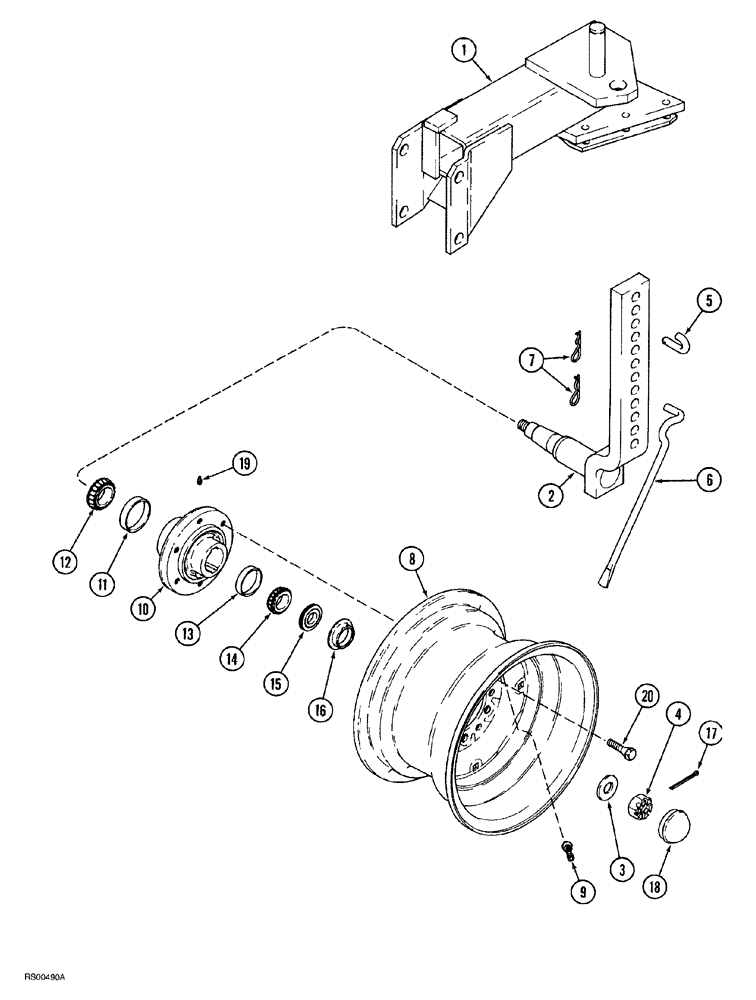 Схема запчастей Case IH 7500 - (09-14) - GAUGE WHEEL (09) - CHASSIS/ATTACHMENTS