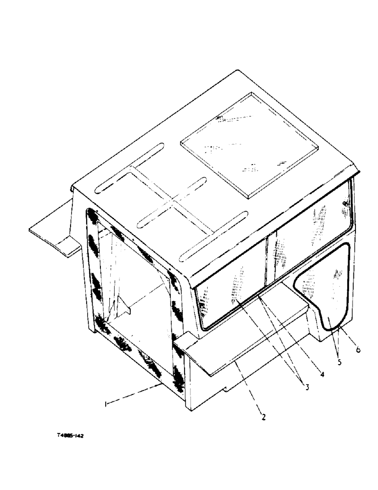 Схема запчастей Case IH 434 - (6-115) - TRACTOR CAB ATTACHMENT, CAB, REAR VIEW - ATTACHMENTS (88) - ACCESSORIES