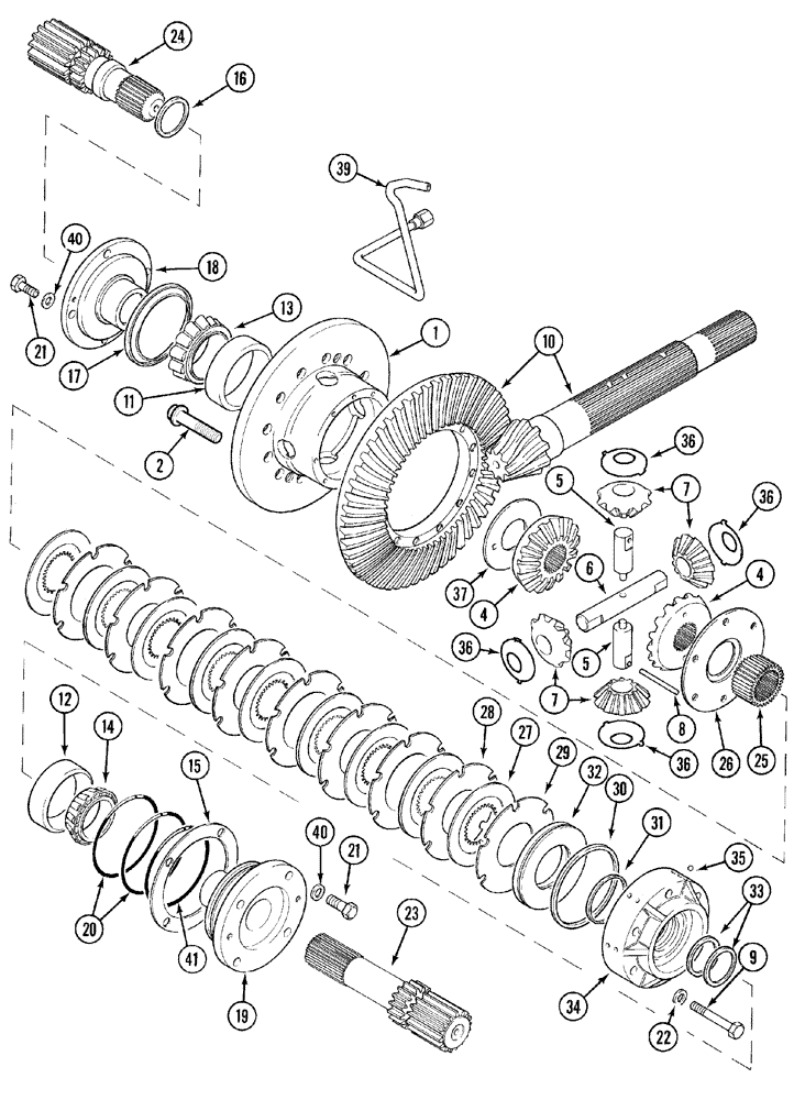 Схема запчастей Case IH MX110 - (06-11) - TRANSMISSION DIFFERENTIAL (06) - POWER TRAIN