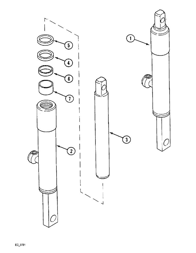 Схема запчастей Case IH 4240 - (8-66) - ASSISTOR RAM (08) - HYDRAULICS