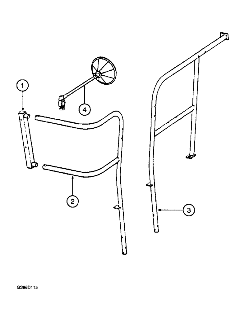 Схема запчастей Case IH 1400 - (9E-12) - HANDRAILS (12) - CHASSIS