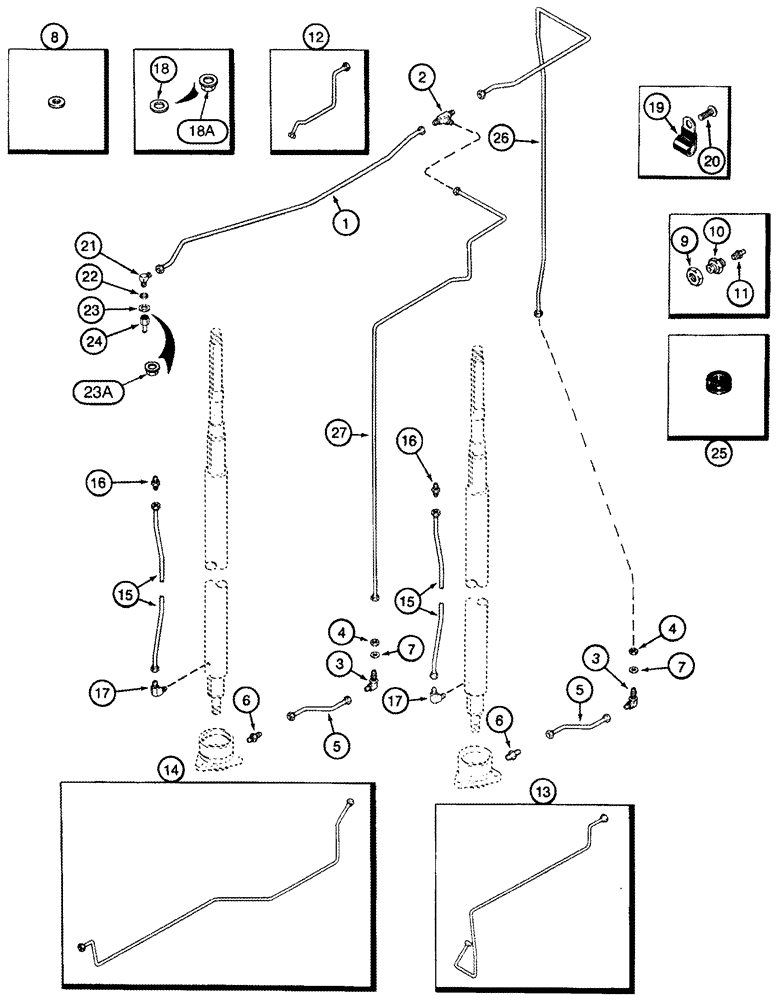 Схема запчастей Case IH 2555 - (09A-21) - DRUM GREASE SYSTEM (13) - PICKING SYSTEM