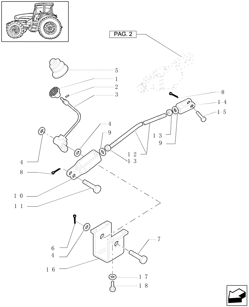 Схема запчастей Case IH JX1080U - (1.95.6[01]) - DIFFERENTIAL LOCK CONTROL AND RELEVANT PARTS 2WD (10) - OPERATORS PLATFORM/CAB