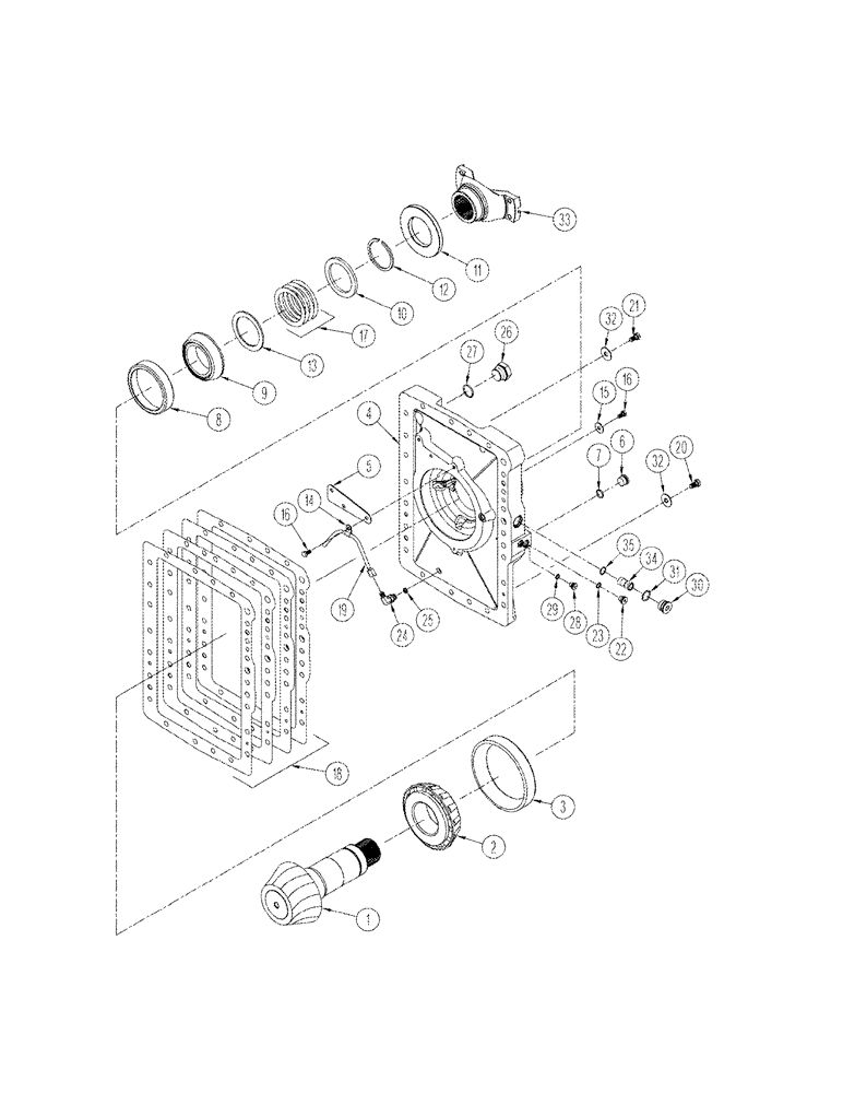 Схема запчастей Case IH STX325 - (06-39) - AXLE ASSY REAR COVER (06) - POWER TRAIN