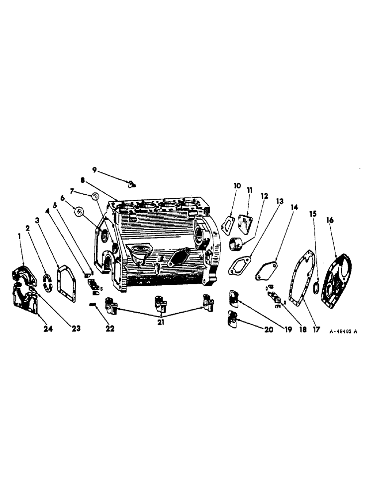 Схема запчастей Case IH 201 - (A-008) - ENGINE CRANKCASE (10) - ENGINE