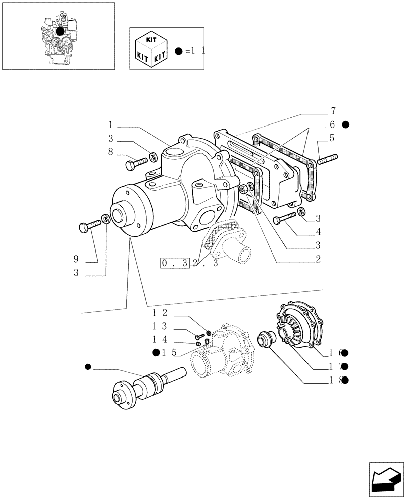 Схема запчастей Case IH 8045.06.406 - (0.32.0) - ENGINE, WATER PUMP (4813519) 