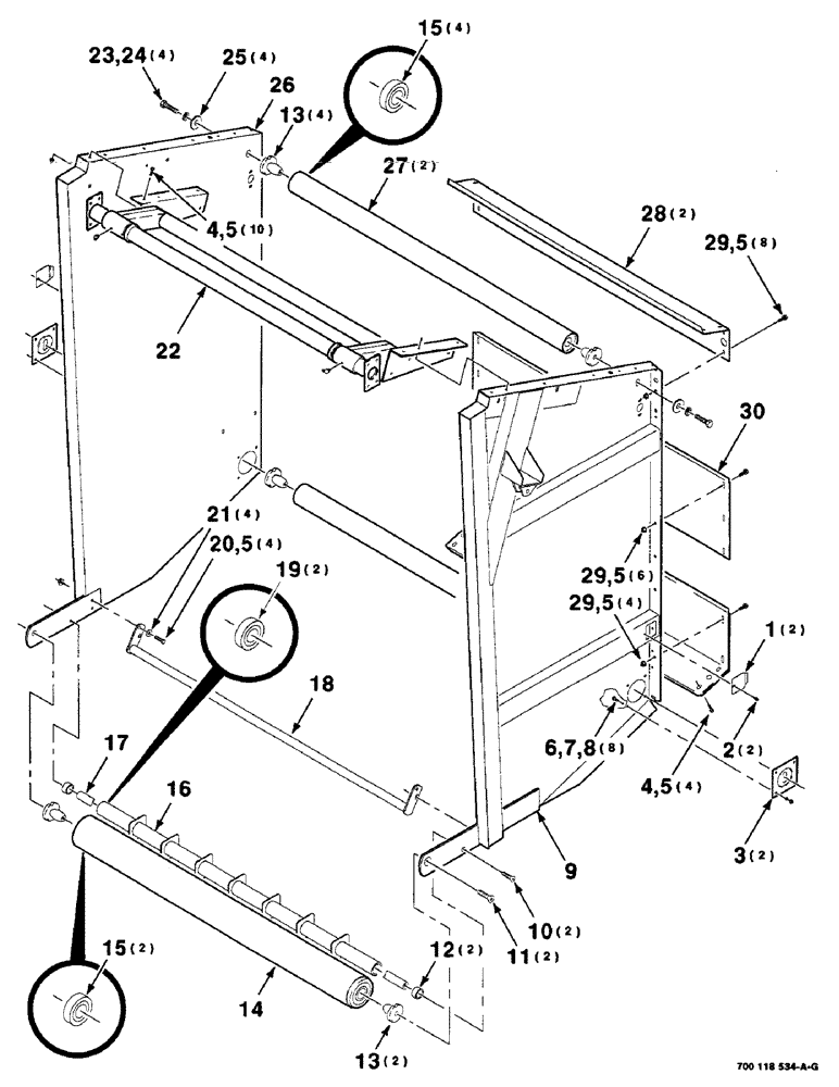 Схема запчастей Case IH 8465 - (5-04) - TAILGATE ASSEMBLY, SERIAL NUMBER CFH0077001 THROUGH CFH0077005 (16) - BALE EJECTOR