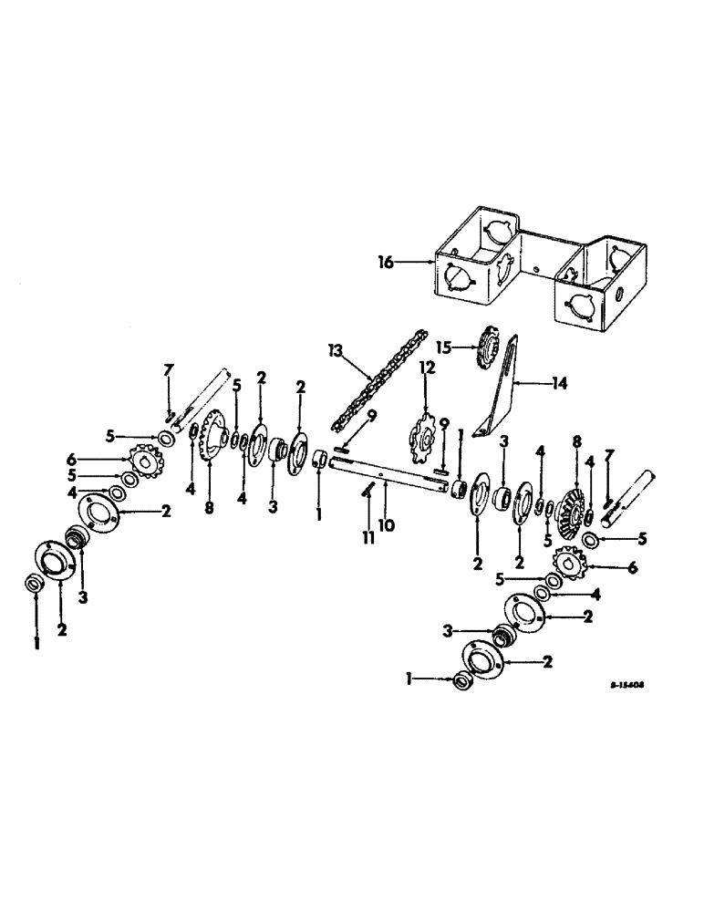 Схема запчастей Case IH 550 - (C-090) - WIDE-NARROW ROW CROP UNIT - DIVIDER GATHERING CHAIN DRIVE (58) - ATTACHMENTS/HEADERS