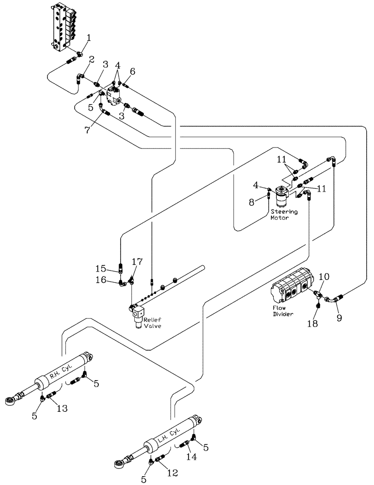 Схема запчастей Case IH 7700 - (B11[03]) - HYDRAULIC CIRCUIT {Steering} Hydraulic Components & Circuits