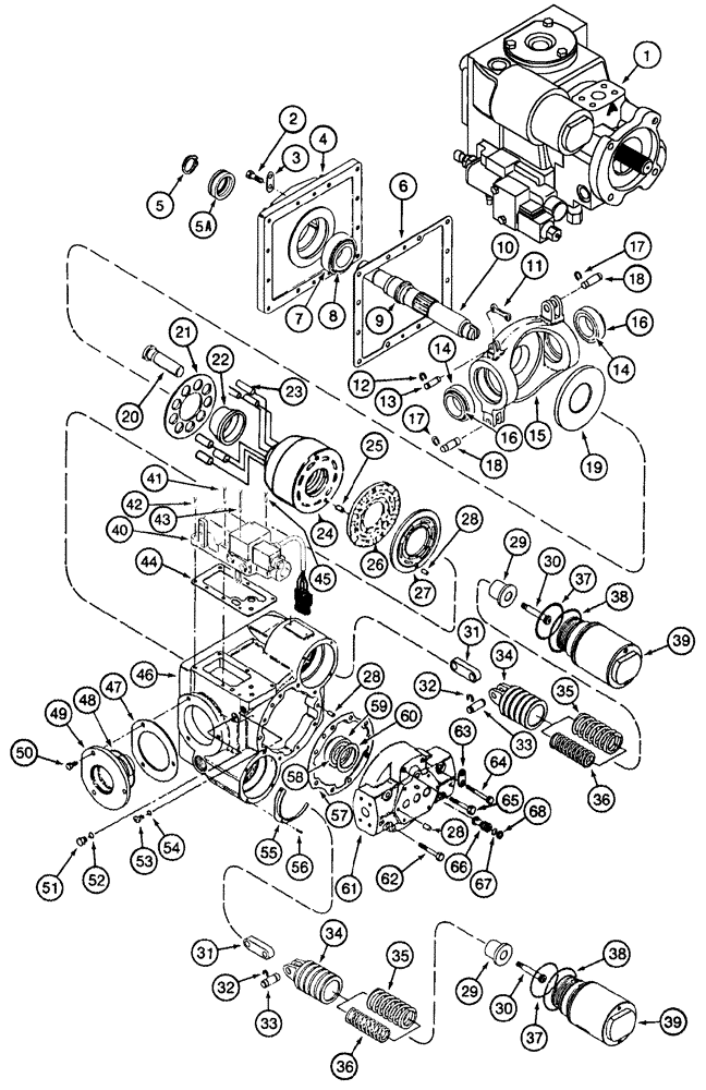 Схема запчастей Case IH 620 - (06-07) - TANDEM PUMP ASSEMBLY - HYDROSTATIC (FRONT) (03) - POWER TRAIN