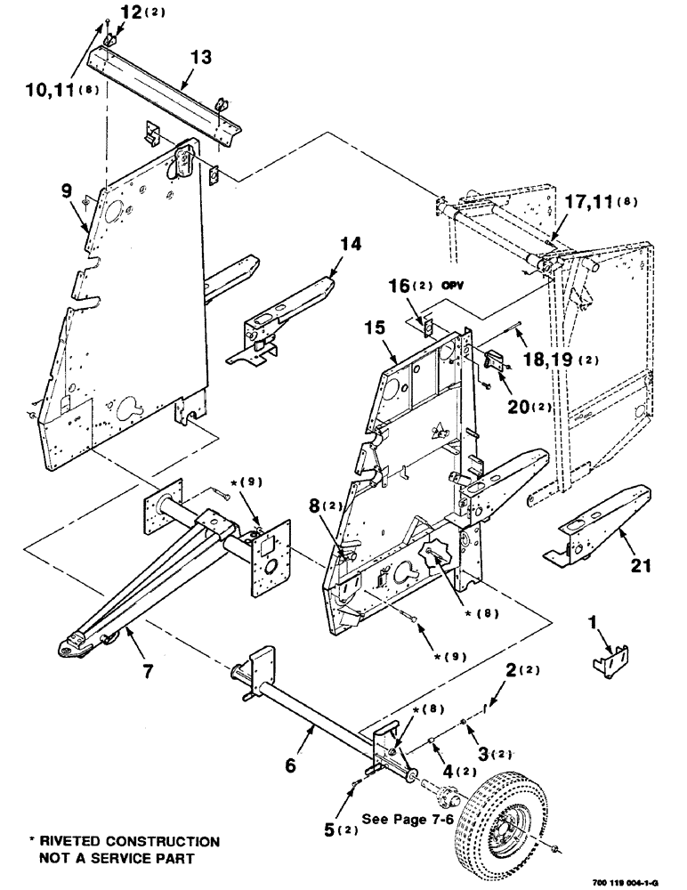 Схема запчастей Case IH 8455T - (7-04) - MAINFRAME, TONGUE AND AXLE ASSEMBLIES (12) - MAIN FRAME