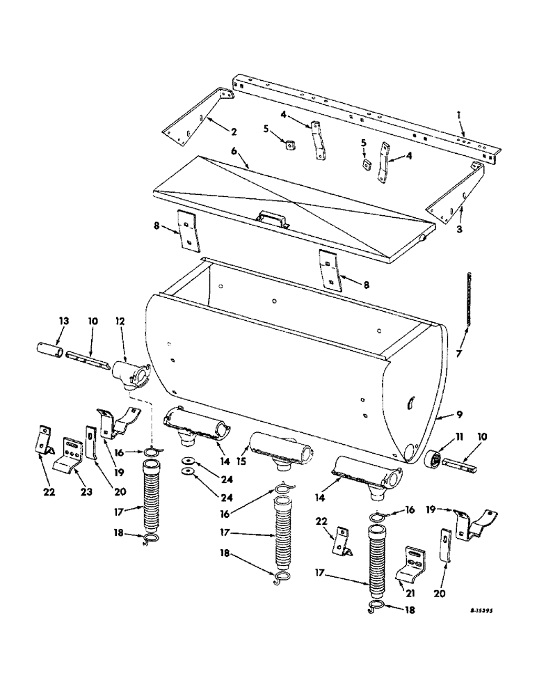 Схема запчастей Case IH DRY - (A-136) - DRY FERTILIZERS, DRY FERTILIZER HOPPER AND SUPPORTS, FOR SIX-ROW PLANTERS 