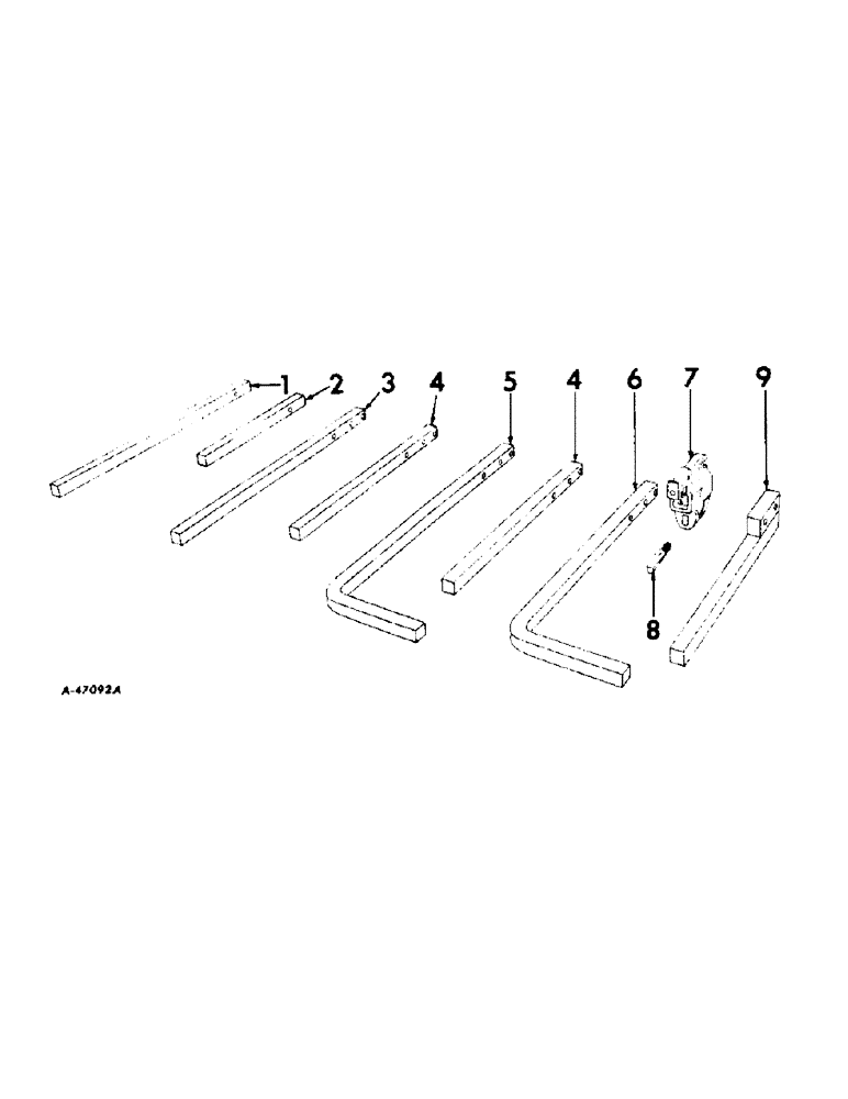 Схема запчастей Case IH 665A - (AE-11) - SQUARE TOOL BAR AND ATTACHING CLAMP 