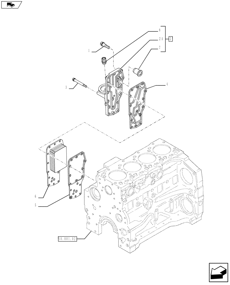 Схема запчастей Case IH F4DFE413B A002 - (10.408.01) - HEAT EXCHANGER - ENGINE (2854223) (10) - ENGINE