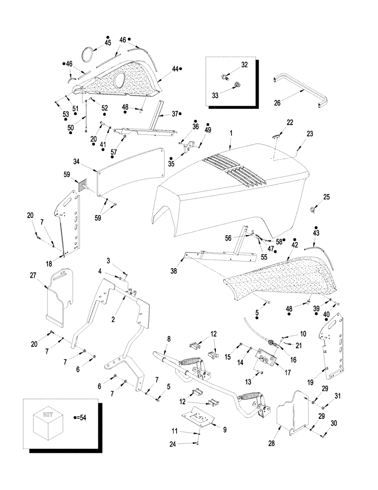 Схема запчастей Case IH STX500 - (09-41) - HOOD AND SUPPORT (09) - CHASSIS