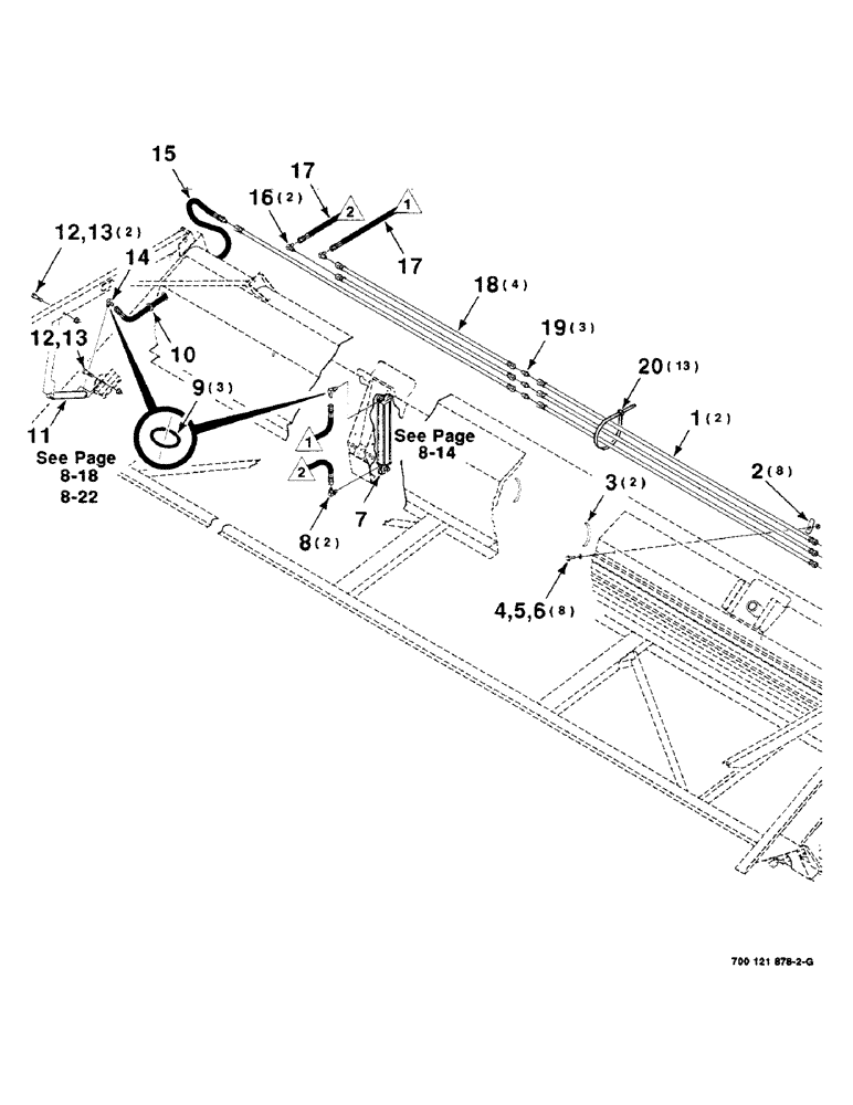 Схема запчастей Case IH 8240 - (8-06) - HYDRAULIC ASSEMBLY, FRAME, 21 FOOT FRAME (35) - HYDRAULIC SYSTEMS