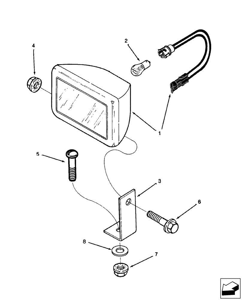 Схема запчастей Case IH 2577 - (55.404.29) - MOUNTING, LAMP - GRAIN TANK (55) - ELECTRICAL SYSTEMS