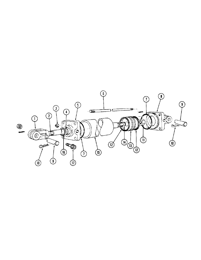 Схема запчастей Case IH 324 - (18) - HYDRAULIC CYLINDER 