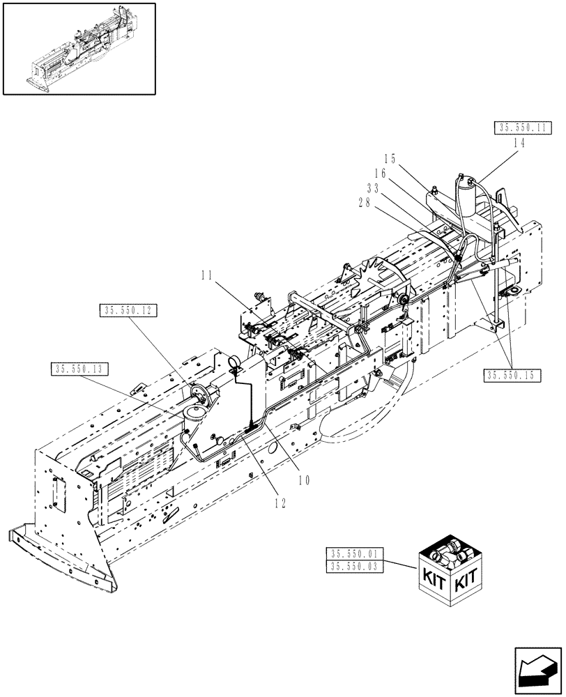 Схема запчастей Case IH SB551 - (35.550.10) - HYDRAULIC BALE TENSION (35) - HYDRAULIC SYSTEMS