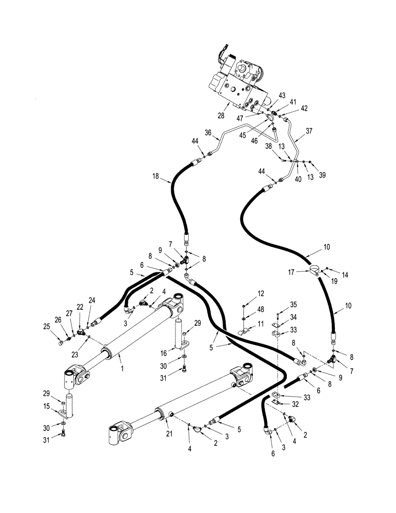 Схема запчастей Case IH STX325 - (05-01[02]) - HYDRAULICS - REAR STEERING, WITH ACCUSTEER (05) - STEERING